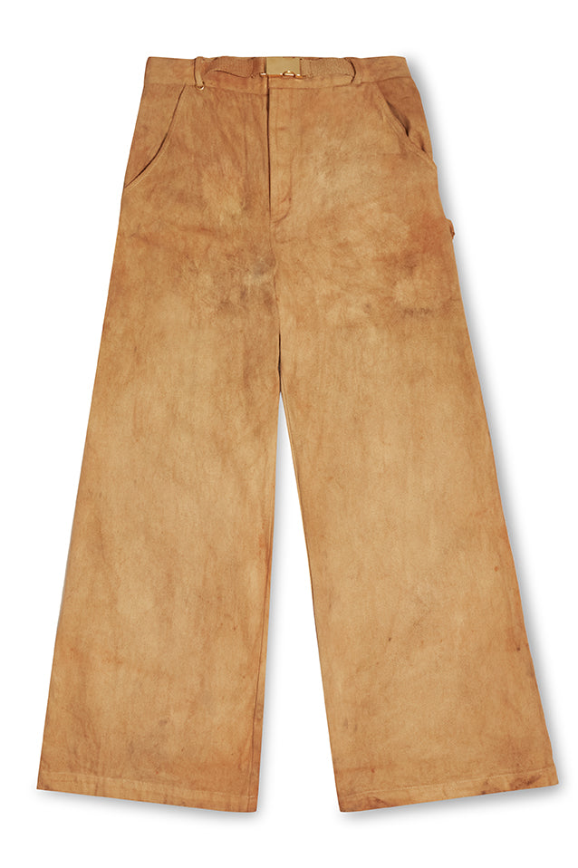 Mudflow Dyed Wide Leg Buckled Trouser